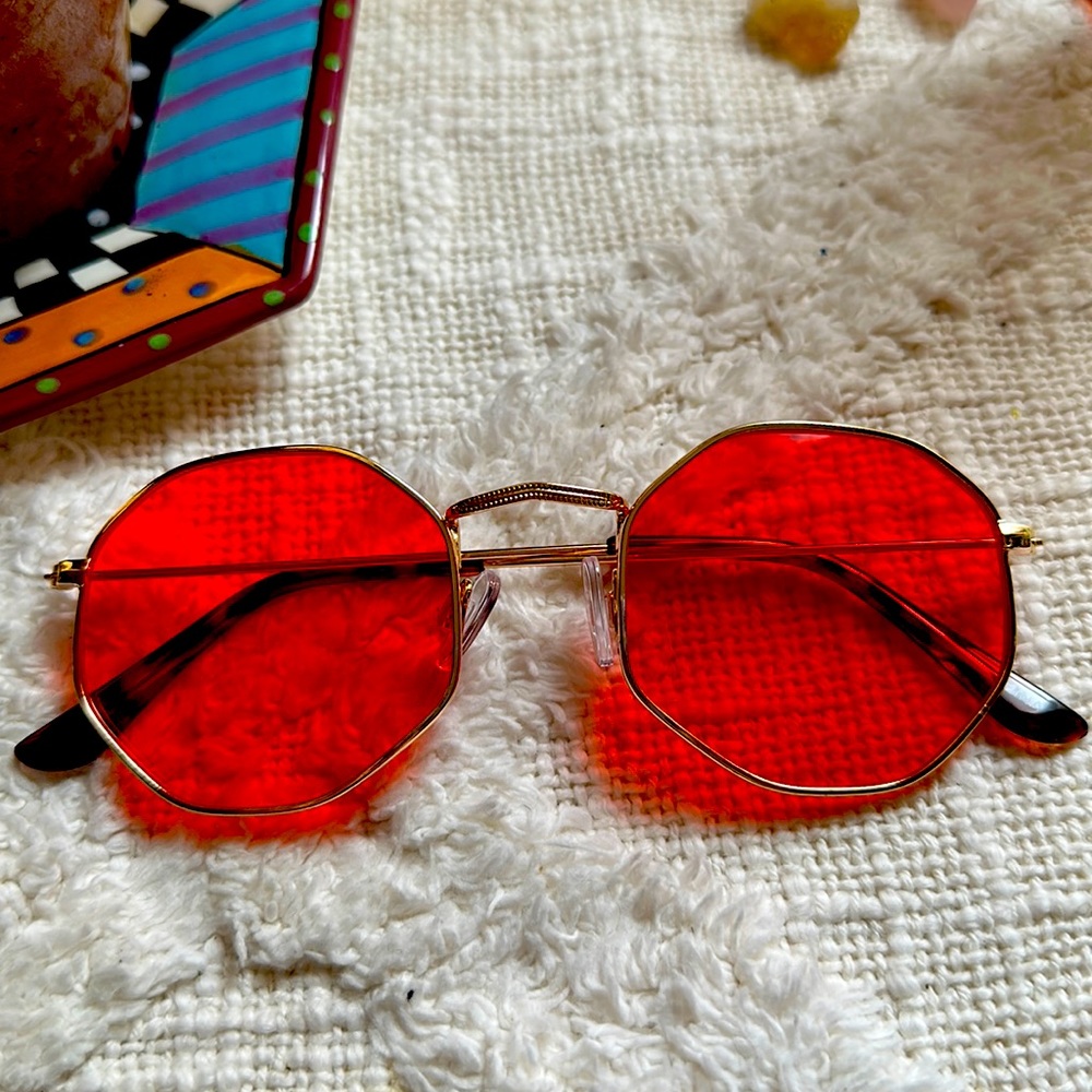 Red tint sunglasses